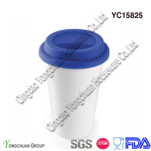 White Travel Mug with Silicon Mug